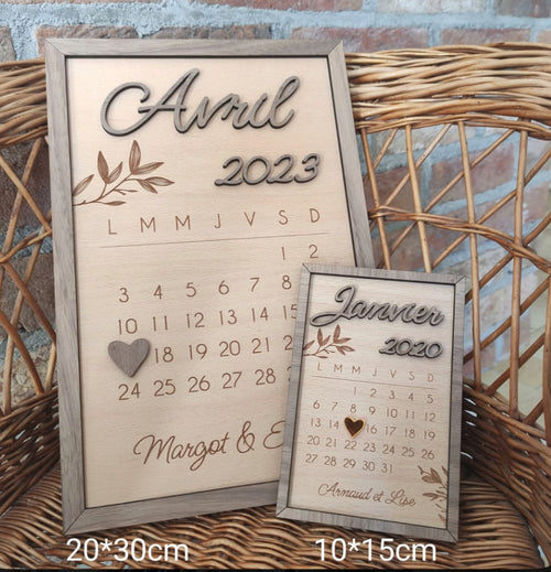 Calendrier Souvenir Personnalisé en Bois